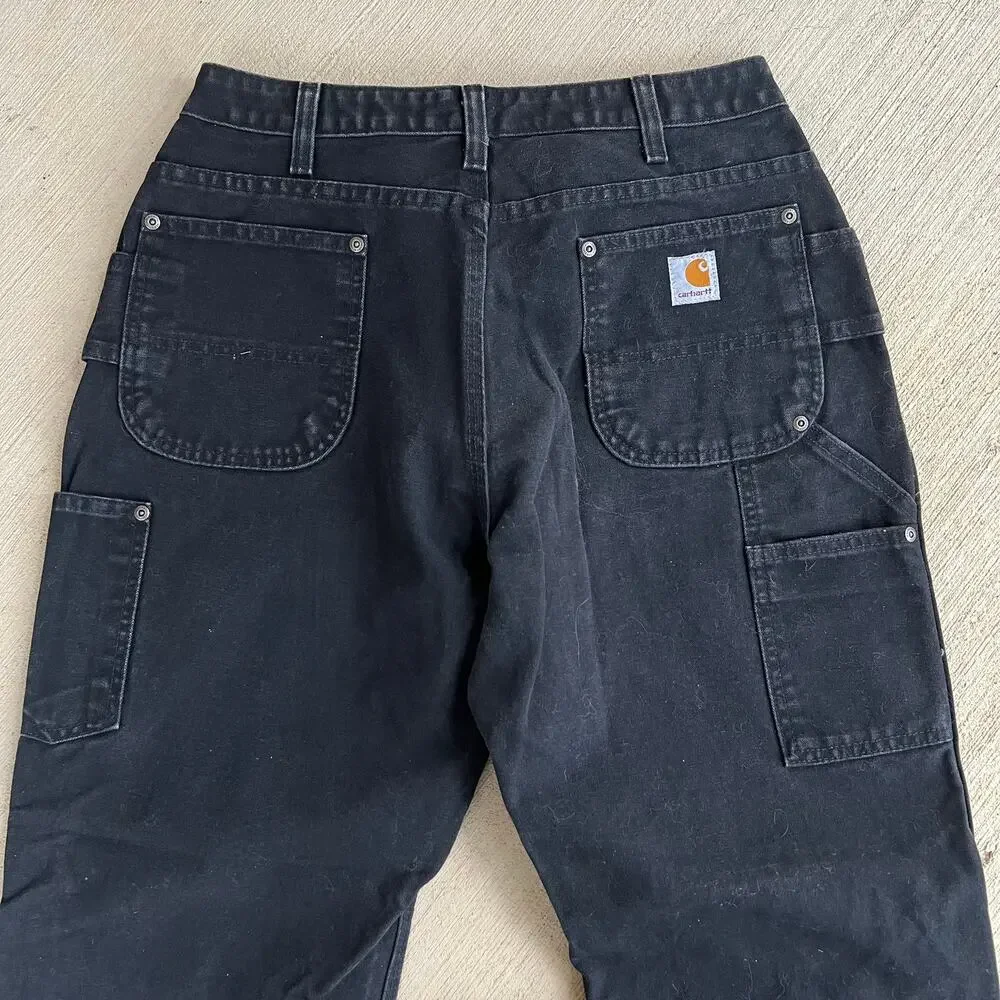 Carhartt WOMENS WB136 BLK black double knee work wear carpenter pants